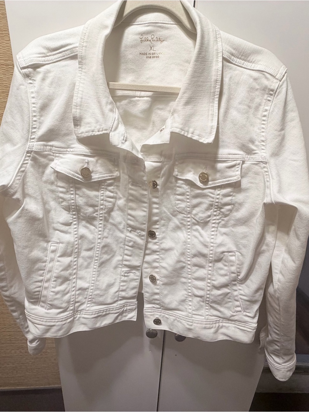 Lilly Pulitzer White Denim Jacket - Women's XL